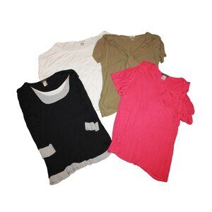 Lot of 4 Venus Tops Shirts Women's Size XL Tanks & Tee's Pink Green White Black